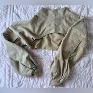 POPFLEX Beige Fleece-Lined Crew Tee